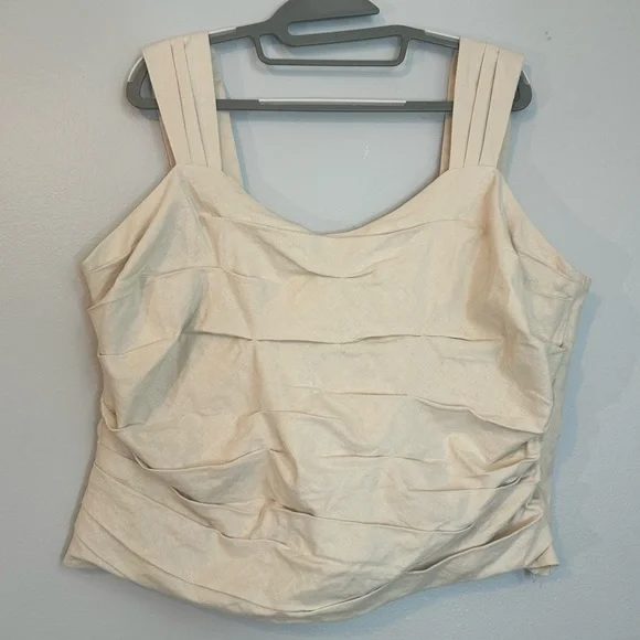 Express linen crop top nwt size XL cream color - Picture 3 of 6